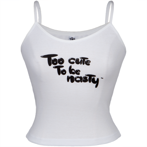 Too Cute To Be Nasty White Juniors Tank Top