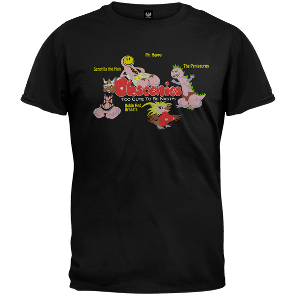 Character Collage Black T-Shirt